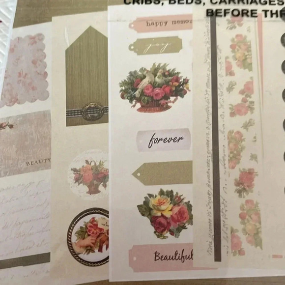 Colorbok Punch Out Pack Vintage Rose 8x8 Scrapbook Kit - Picture 5 of 7